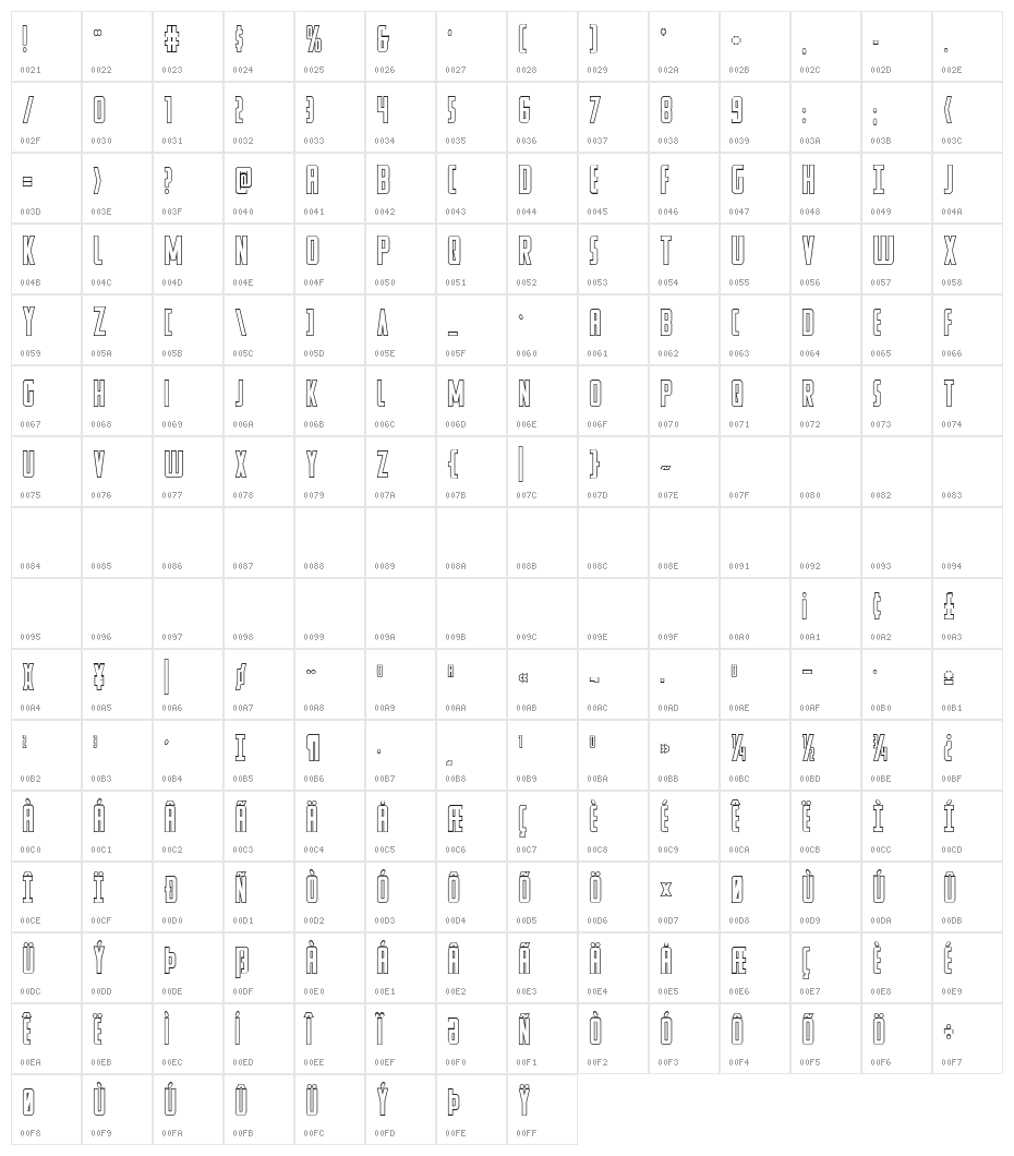 Watchtower Outline Character Map