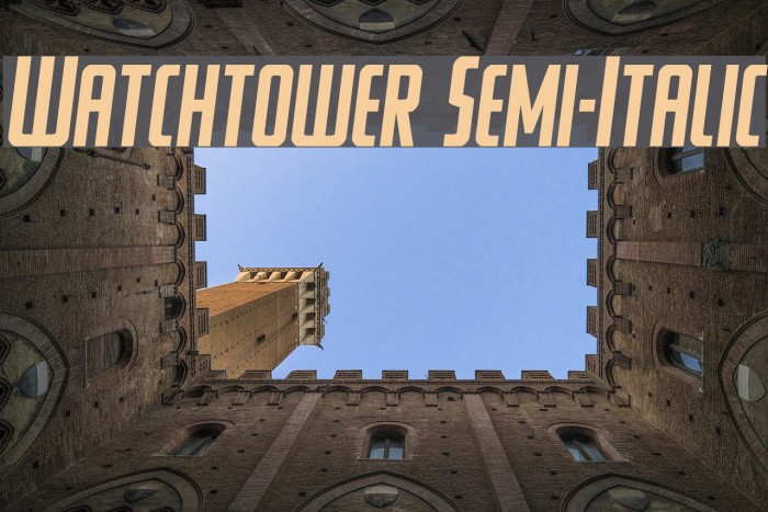 Watchtower Semi-Italic Font examples