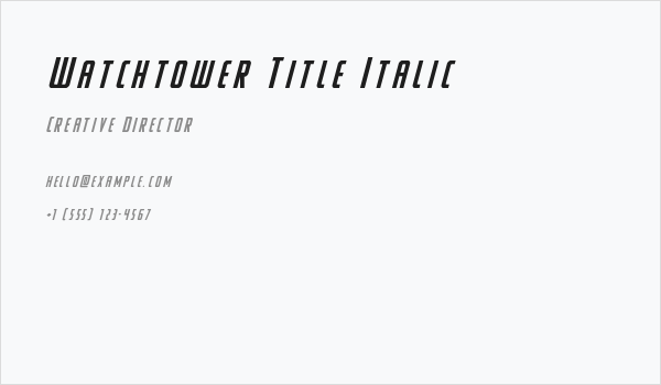 Watchtower Title Italic Business Card