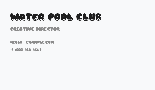 Water Pool Club Business Card