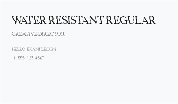 Water Resistant Regular Business Card