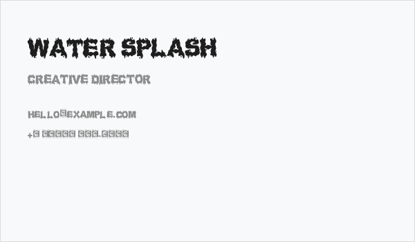 Water Splash Business Card