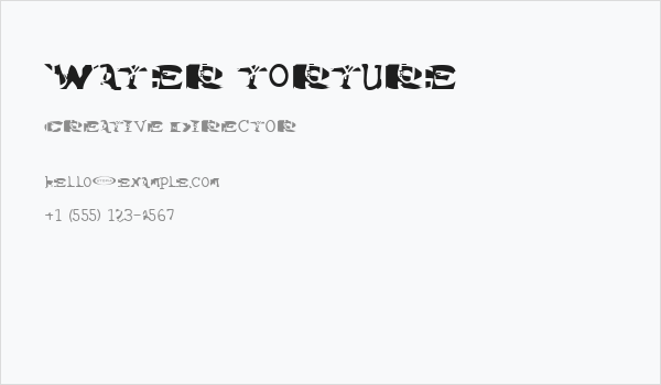 Water Torture Business Card