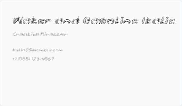 Water and Gasoline Italic Business Card
