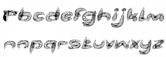 Water and Gasoline Italic फ़ॉन्ट लोअरकेस