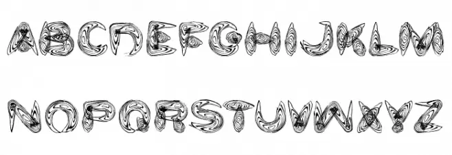 Water and Gasoline フォント 大文字