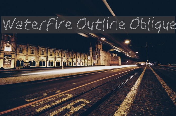 WaterFire Outline Oblique Font examples