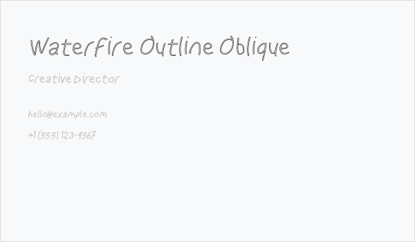 WaterFire Outline Oblique Business Card