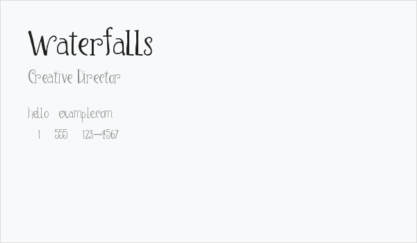 Waterfalls Business Card