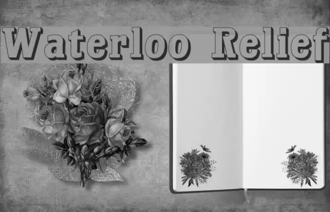 Waterloo Relief Font examples