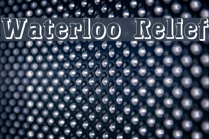 Waterloo Relief Font examples