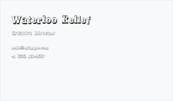 Waterloo Relief Business Card