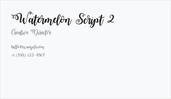 Watermelon Script 2 Business Card