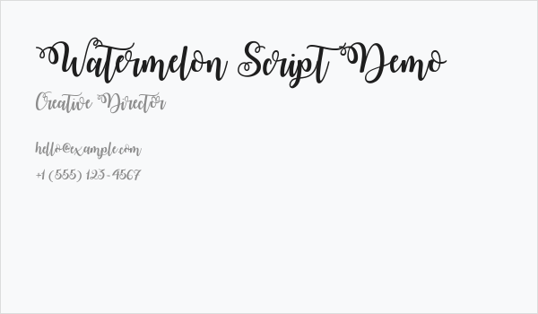 Watermelon Script Demo Business Card