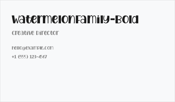 WatermelonFamily-Bold Business Card