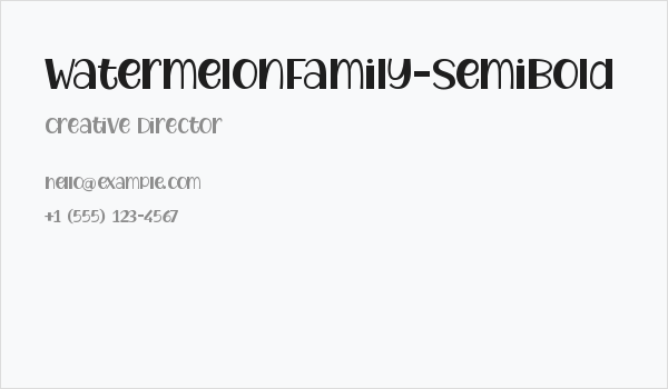 WatermelonFamily-SemiBold Business Card