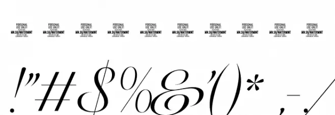Watermint Script PERSONAL USE Regular Font OTHER CHARS