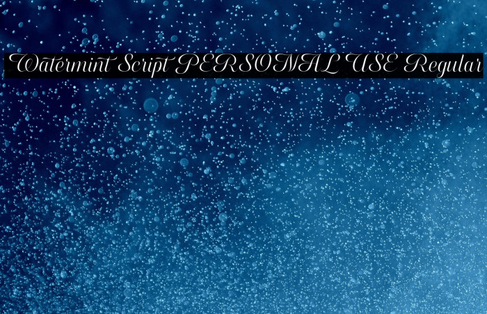 Watermint Script PERSONAL USE Regular Example 2