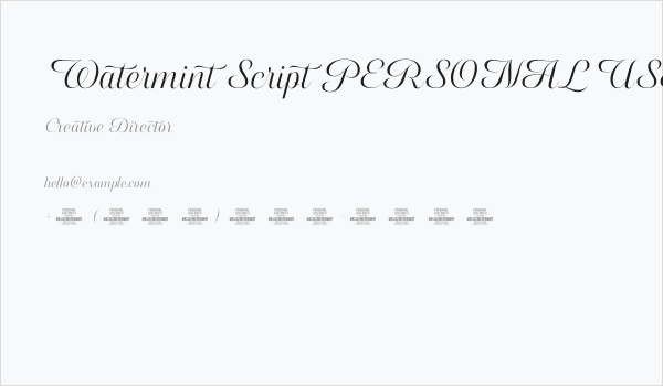 Watermint Script PERSONAL USE Regular Business Card