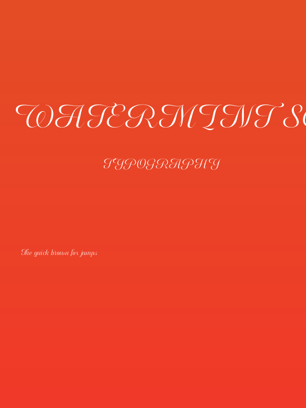 Watermint Script PERSONAL USE Regular Poster