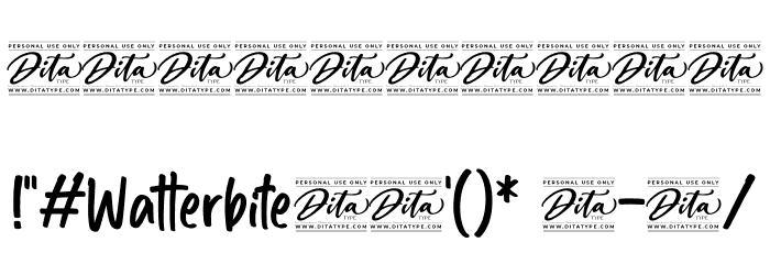 Watterbite Personal Use Font OTHER CHARS