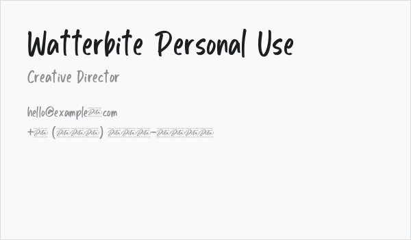 Watterbite Personal Use Business Card