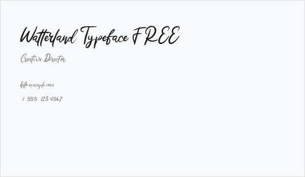 Watterland Typeface FREE Business Card