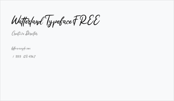 WatterlandTypefaceFREE Business Card