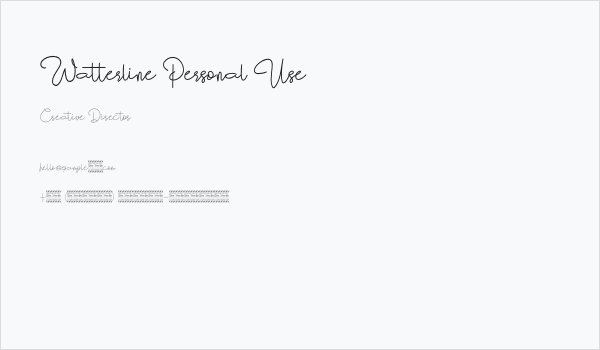 Watterline Personal Use Business Card