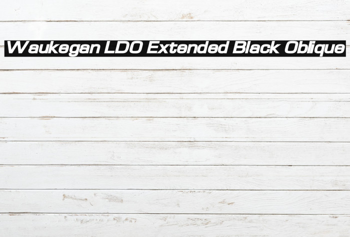 Waukegan LDO Extended Black Oblique Font examples