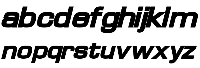 Waukegan LDO Extended Black Oblique Font LOWERCASE