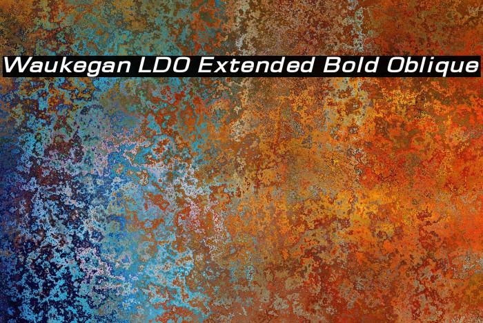 Waukegan LDO Extended Bold Oblique Font examples