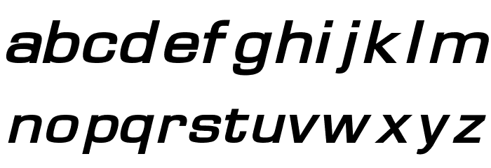 Waukegan LDO Extended Bold Oblique Font LOWERCASE