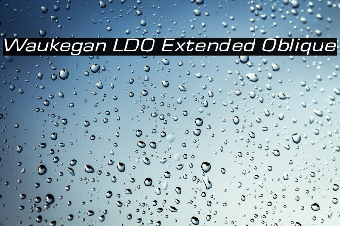 Waukegan LDO Extended Oblique Font examples