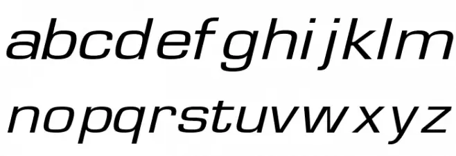 Waukegan LDO Extended Oblique Schriftart Kleinbuchstaben