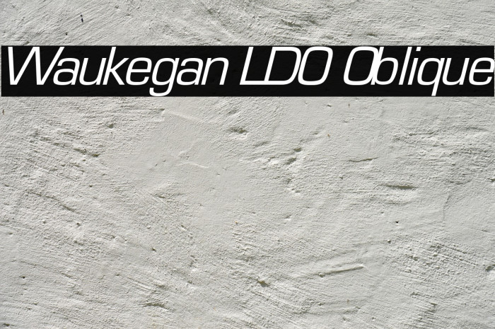 Waukegan LDO Oblique Font examples