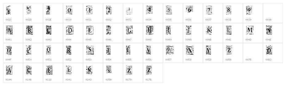 WavEd Regular Character Map