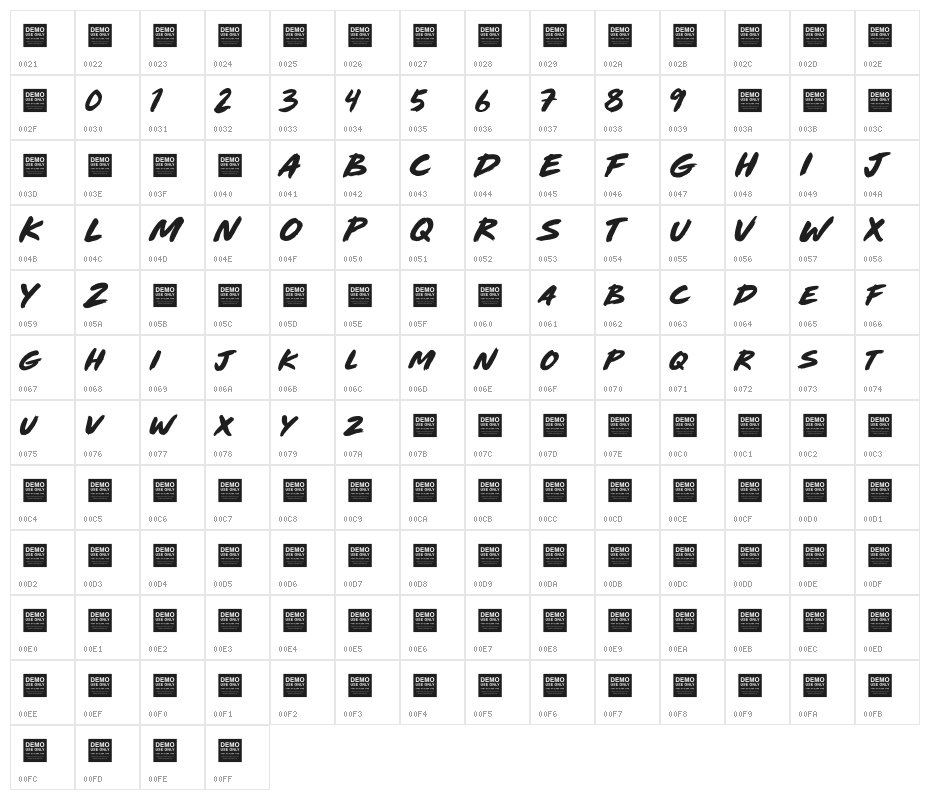 Wave Attack Character Map