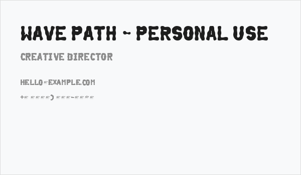 Wave Path - Personal Use Business Card