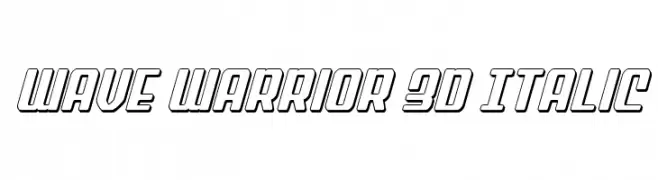 Wave Warrior 3D Italic  Free Fonts Download