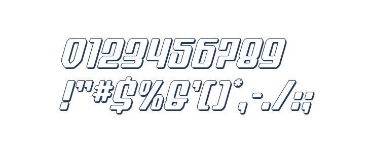 Wave Warrior 3D Italic Other Characters