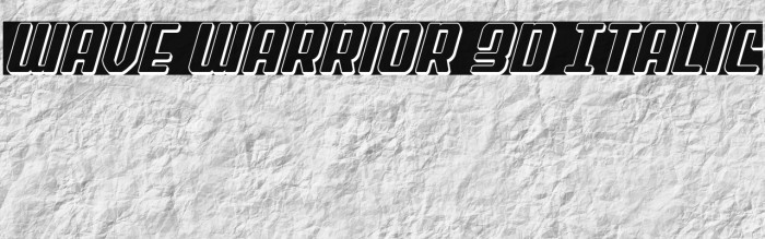 Wave Warrior 3D Italic Example 2