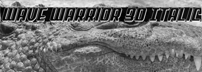 Wave Warrior 3D Italic Font examples