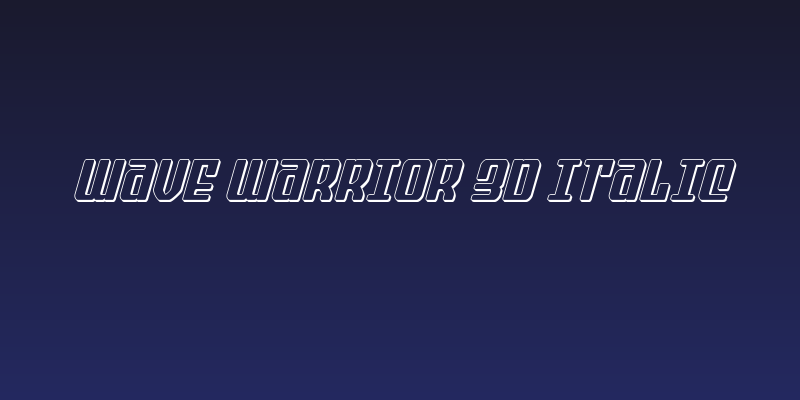 Wave Warrior 3D Italic Social Header