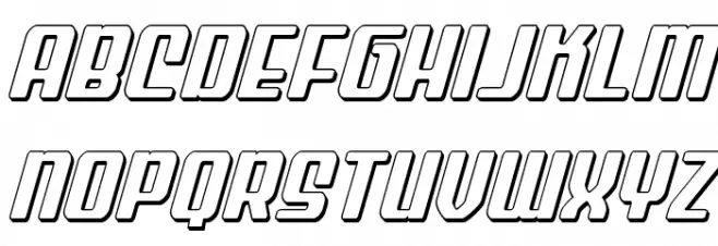 Wave Warrior 3D Italic फ़ॉन्ट लोअरकेस