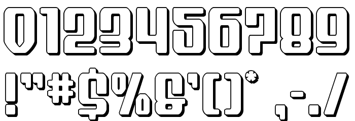 Wave Warrior 3D Font OTHER CHARS