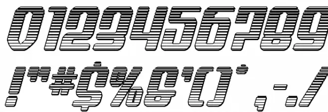 Wave Warrior Chrome Italic Font OTHER CHARS