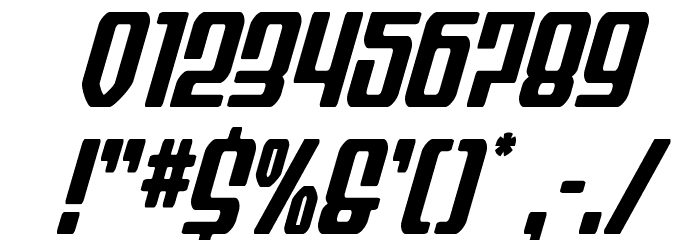Wave Warrior Condensed Italic Font OTHER CHARS