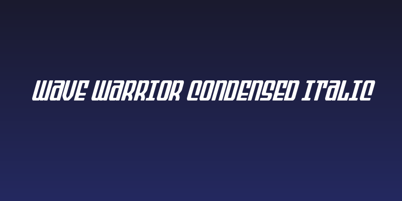 Wave Warrior Condensed Italic Social Header