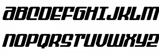 Wave Warrior Expanded Italic 字体 大写